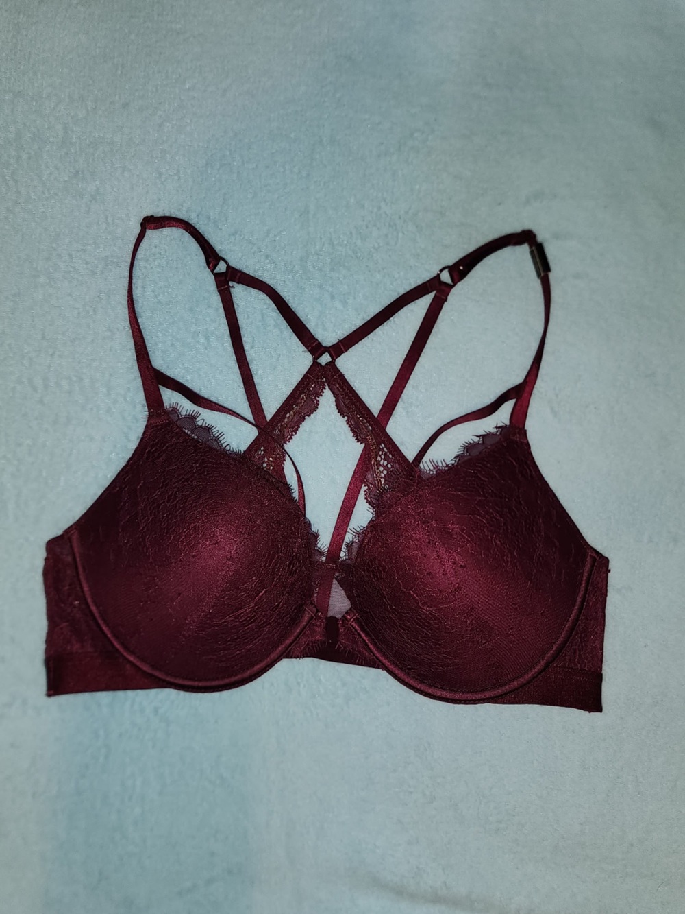 Victoria's Secret Strappy Lace Push-Up Bra - Wine